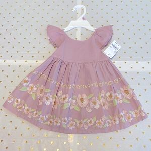 OshKosh B’gosh Baby Girl Purple Dress with Flowers - Size 18m